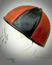 leatherhead_originals leather_hat beanie hat mens_hat cognac_leather black_leather docker_cap